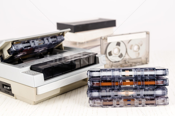 Zwarty kaseta gracz analog wraz muzyki Zdjęcia stock © marekusz