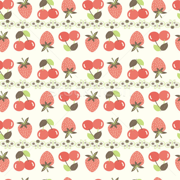 Background with Cherry and strawberry Stock photo © Margolana