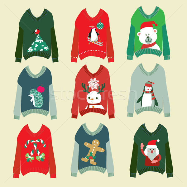 醜い クリスマス セット セーター パーティ コレクション ストックフォト © Margolana