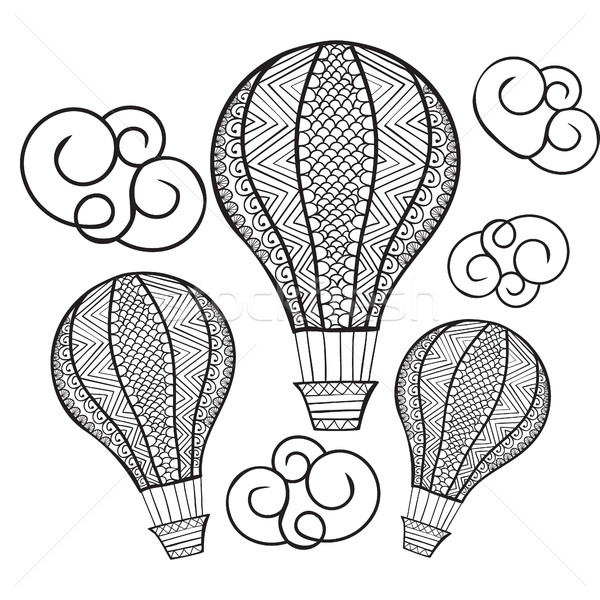 drawn hot air balloon illustration  Stock photo © Margolana