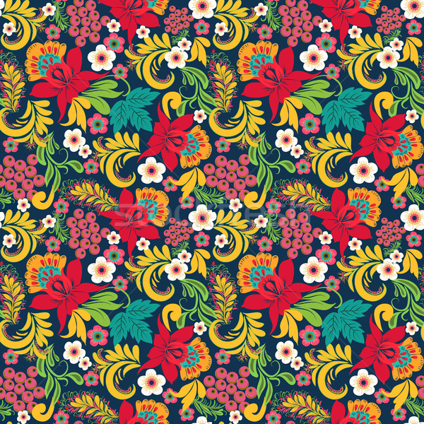 Abstract Floral seamless onate pattern in style Hohloma traditio Stock photo © Margolana
