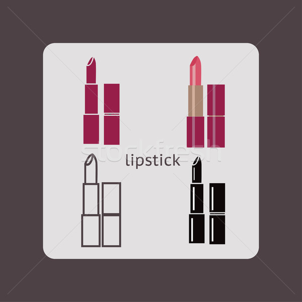 Lipstick silhouette, cosmetics Icons Stock photo © Margolana