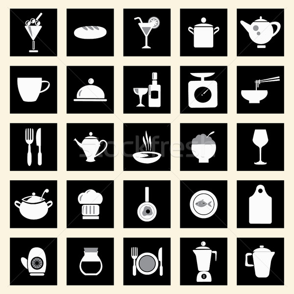 kitchen-related utensils Icons Stock photo © Margolana