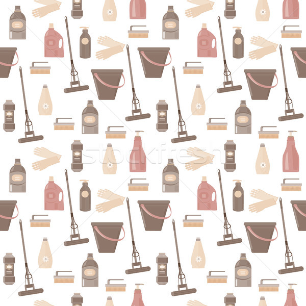 Pattern with colored Cleaning tools and equipment for work  Stock photo © Margolana