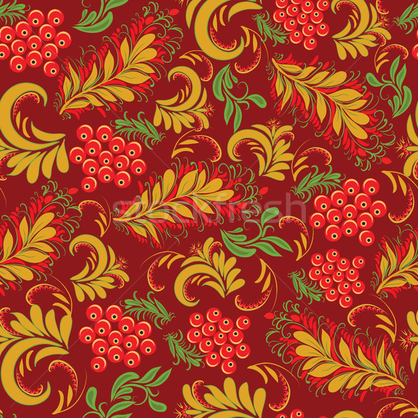 Floral seamless pattern in traditional russian style Hohloma Stock photo © Margolana