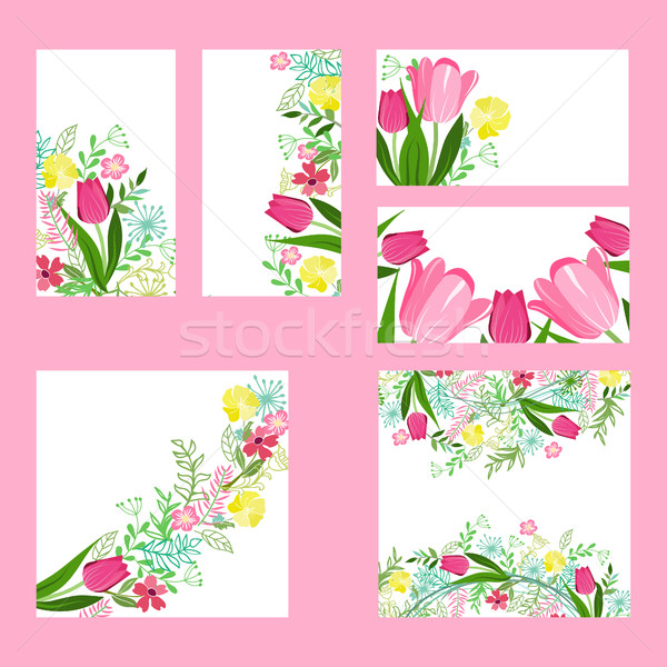 Floral  templates with cute bunches  Stock photo © Margolana