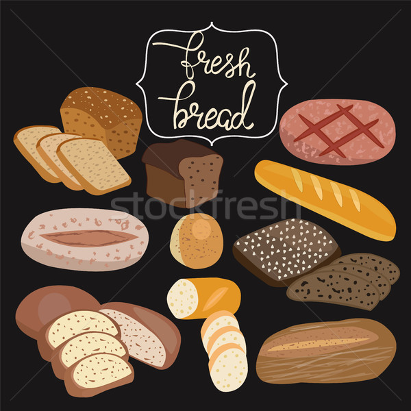 rye bread, ciabatta, wheat bread, whole grain bread, bagel, slic Stock photo © Margolana