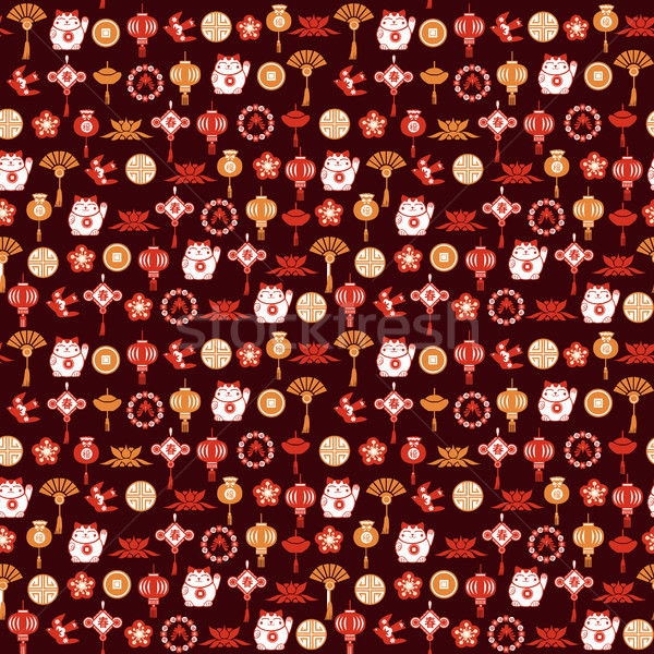 Chinese decorative background and pattern of asian symbols Stock photo © Margolana