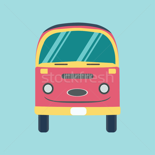 Retro Bus Urlaub van Vektor logo Stock foto © Margolana