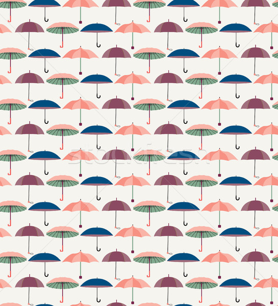 pattern with a set of textured flat umbrellas Stock photo © Margolana