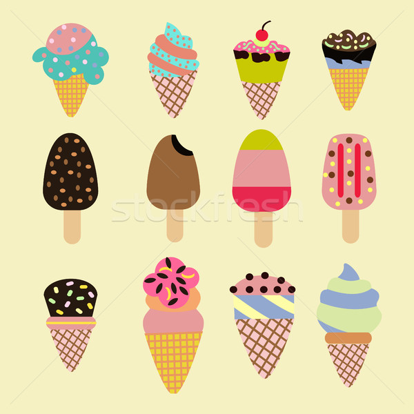 Vector Set of ice-creams Stock photo © Margolana