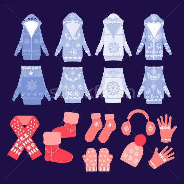 collection of winter clothes and accessories  Stock photo © Margolana