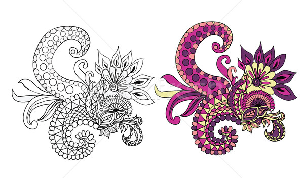 Ethnic floral doodle pattern. Stock photo © Margolana