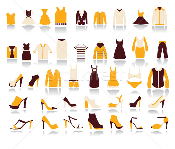 Men's and Women Clothing Icons on white background  Stock photo © Margolana