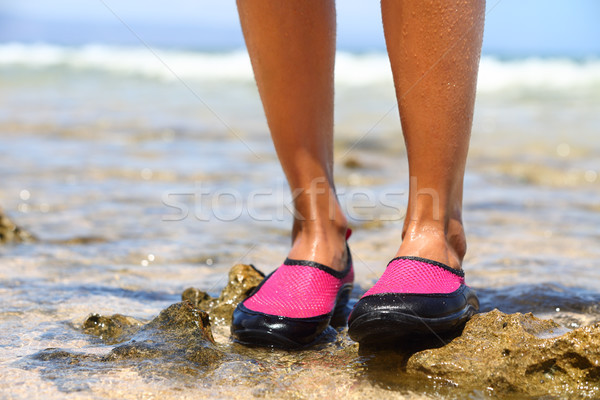 Water shoes / swimming shoe in red neoprene Stock photo © Maridav