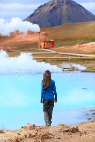 Islande source chaude énergie centrale lac femme [[stock_photo]] © Maridav