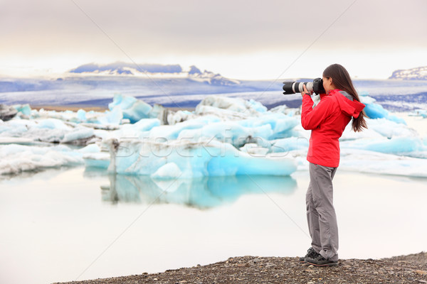 Nature landscape photographer taking on Iceland Stock photo © Maridav