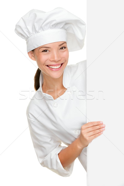 Foto stock: Chef · mulher · padeiro · cozinhar