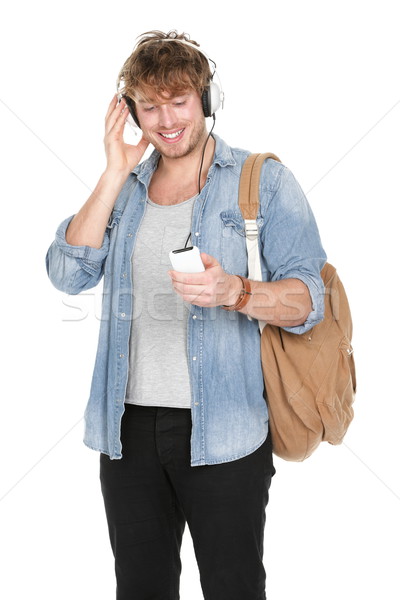 University student listening to music Stock photo © Maridav