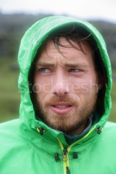 Raincoat - man outdoors in rain jacket Stock photo © Maridav