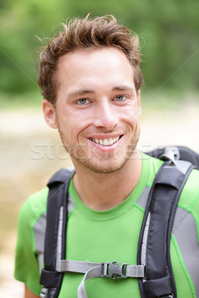 Foto stock: Caminante · hombre · retrato · aire · libre · senderismo · deportivo