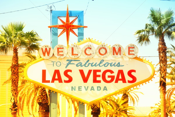 Las Vegas signe Bienvenue fabuleux Nevada vintage Photo stock © Maridav