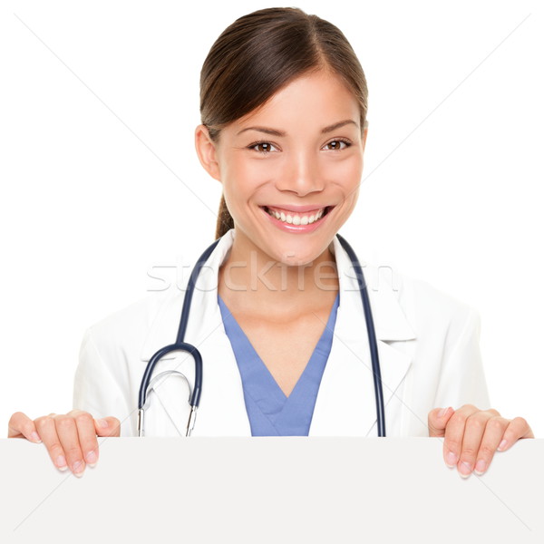 Stockfoto: Medische · arts · tonen · teken · jonge