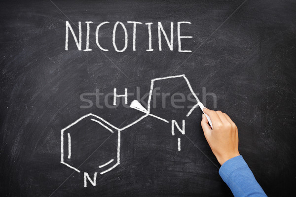 Nicotine molecule chemical structure on blackboard Stock photo © Maridav