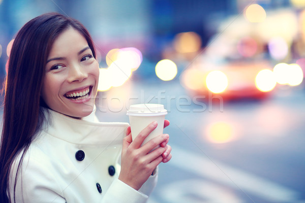 Stock photo: Professional young urban woman happy in New York