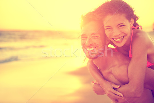 Playa Pareja amor luna de miel retrato Foto stock © Maridav