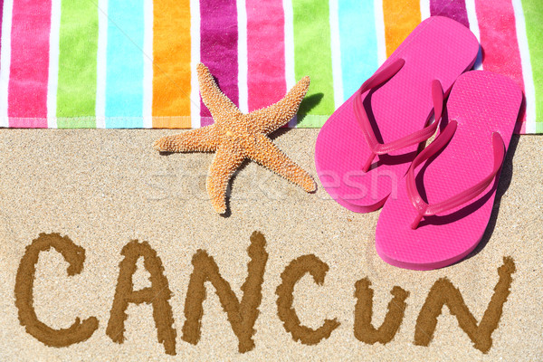 Cancun, Mexico beach travel background Stock photo © Maridav