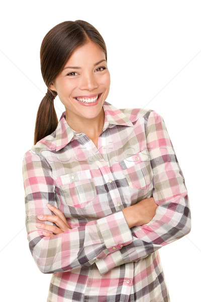 笑顔の女性 シャツ 新鮮な 屋外 タイプ ストックフォト © Maridav
