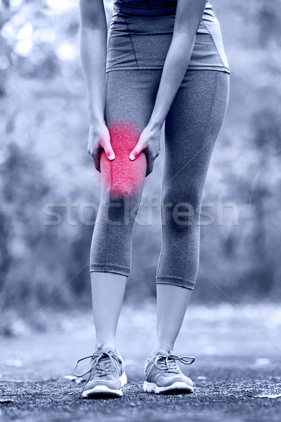 Muscle sports injury of female runner thigh Stock photo © Maridav