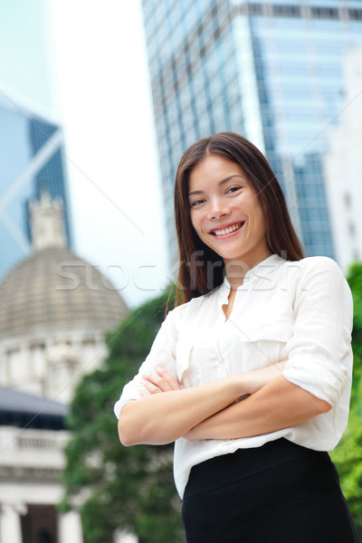 Business woman smiling portrait in Hong Kong Stock photo © Maridav