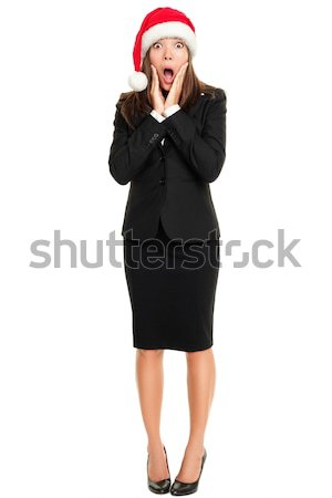 Surprised Christmas business woman isolated Stock photo © Maridav