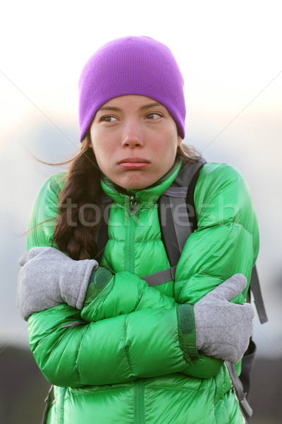 Freezing woman feeling cold outdoors Stock photo © Maridav
