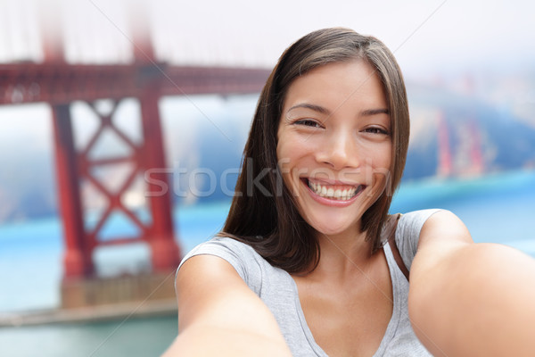 Fille San Francisco or pont Voyage cute [[stock_photo]] © Maridav