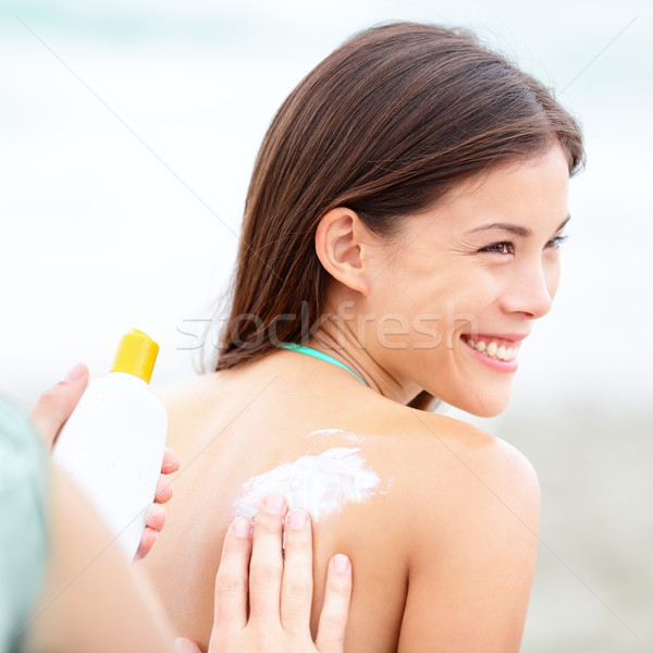 Stock photo: Sunscreen lotion on beach