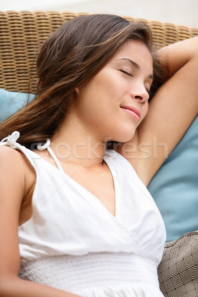 Sleeping relaxing beautiful woman resting a dozing Stock photo © Maridav