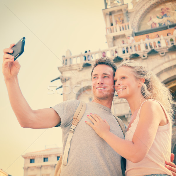 Selfie travel couple in love in Venice, Italy Stock photo © Maridav