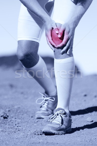 商業照片: 運動員 · 膝蓋 · 外傷 · 圖像 · 腿 · 紅色