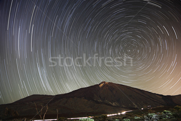 Stars - Star trail night sky, Teide, Tenerife Stock photo © Maridav