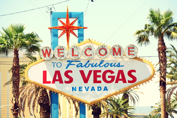 Las Vegas assinar bem-vindo fabuloso Nevada retro Foto stock © Maridav