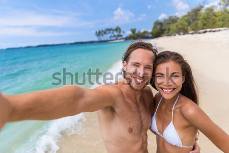 Casal praia jovem multicultural pessoas feliz Foto stock © Maridav