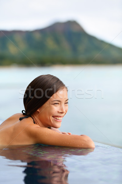 Holiday woman swimming at beach on Hawaii travel Stock photo © Maridav