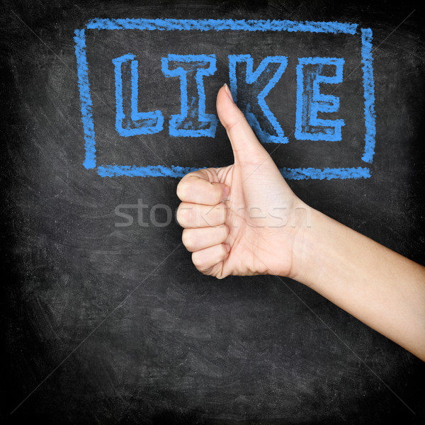 Like - likes thumbs up on blackboard Stock photo © Maridav