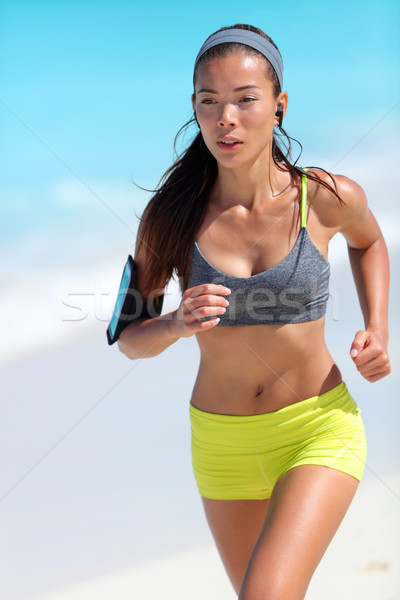 [[stock_photo]]: Jeunes · s'adapter · asian · femme · coureur · courir