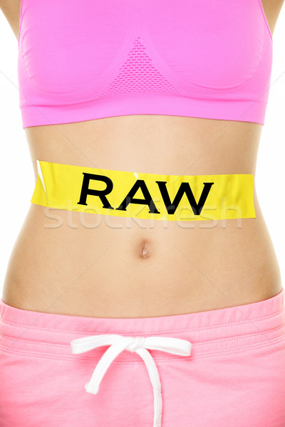 Raw food diet concept - closeup of woman's stomach Stock photo © Maridav