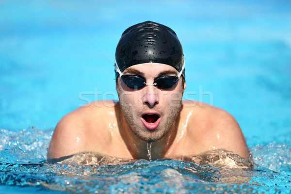 Natación masculina caucásico hombre mama Foto stock © Maridav