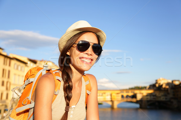 Backpacking women traveler in Florence Stock photo © Maridav